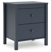 Simmenfort - Two Drawer Night Stand - Navy Blue