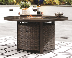 Paradise Trail - 5 Pc. - Conversation Set with 4 Swivel Lounge Chairs - Medium Brown
