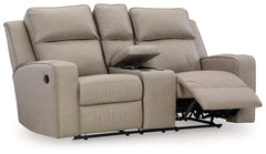 Lavenhorne - Dbl Rec Loveseat W/Console - Pebble