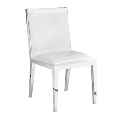 Emario White Leatherette Dining Chair