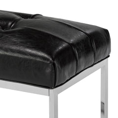 Modern Black Leatherette Bench Condo
