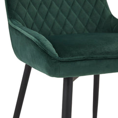 Emily Dining Chair: Emerald Green Velvet