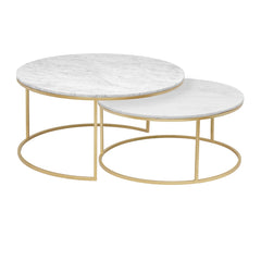 Amelia Nesting Coffee Tables: Gold (Set of 2)