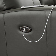 Modena Top-Grain Leather Power Reclining Sectional