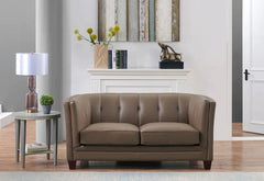 Zola Top-Grain Leather Loveseat