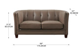Zola Top-Grain Leather Loveseat