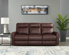 Modena Top-Grain Leather Power Reclining 3-Piece Sofa Set