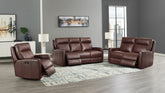Modena Top-Grain Leather Power Reclining 3-Piece Sofa Set