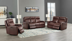 Modena Top-Grain Leather Power Reclining 3-Piece Sofa Set
