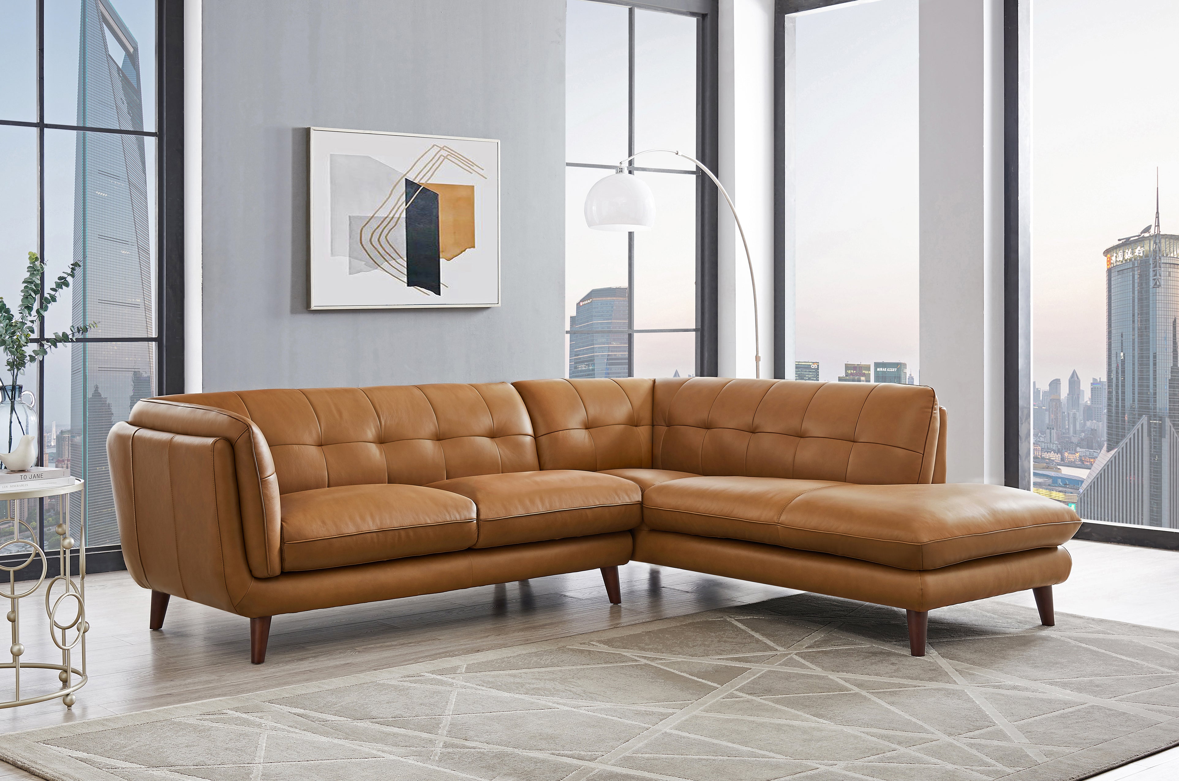 Allegro Top Grain Leather Sectional Home Style Furniture Ltd