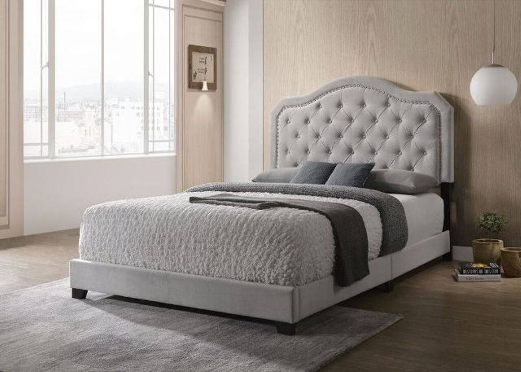 Swire King Bed - Grey Velvet
