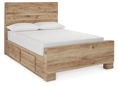 Hyanna - Full Panel Bed With 2 Side Storage - Tan Brown - Wood
