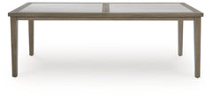 Rainier Ranch - Rectangle Dining Table With Umbrella Option - Brown / Beige