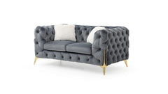 MODERNO VELVET GREY SOFA + LOVESEAT