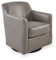 Bradney - Swivel Accent Chair - Leather Match - Fossil