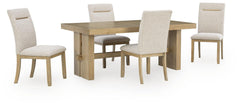 Lasinger - 5 Pc. - Dining Table And 4 Upholstered Side Chairs - Light Brown
