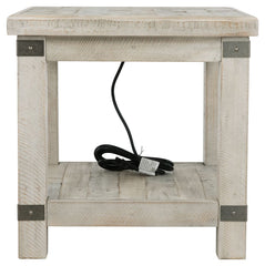 Carynhurst - Rectangular End Table - White Wash Gray