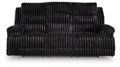 Rhine Falls - Reclining Power Sofa With Drop Down Table - Onyx