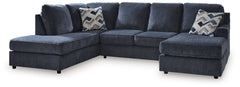 Albar Place - 3 Pc. - 2-Piece Sectional With Raf Sofa Chaise, Ottoman - Cobalt