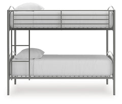 Lanceburg - 3 Pc. - Twin Over Twin Bunk Bed And 2 Mattresses - Gray