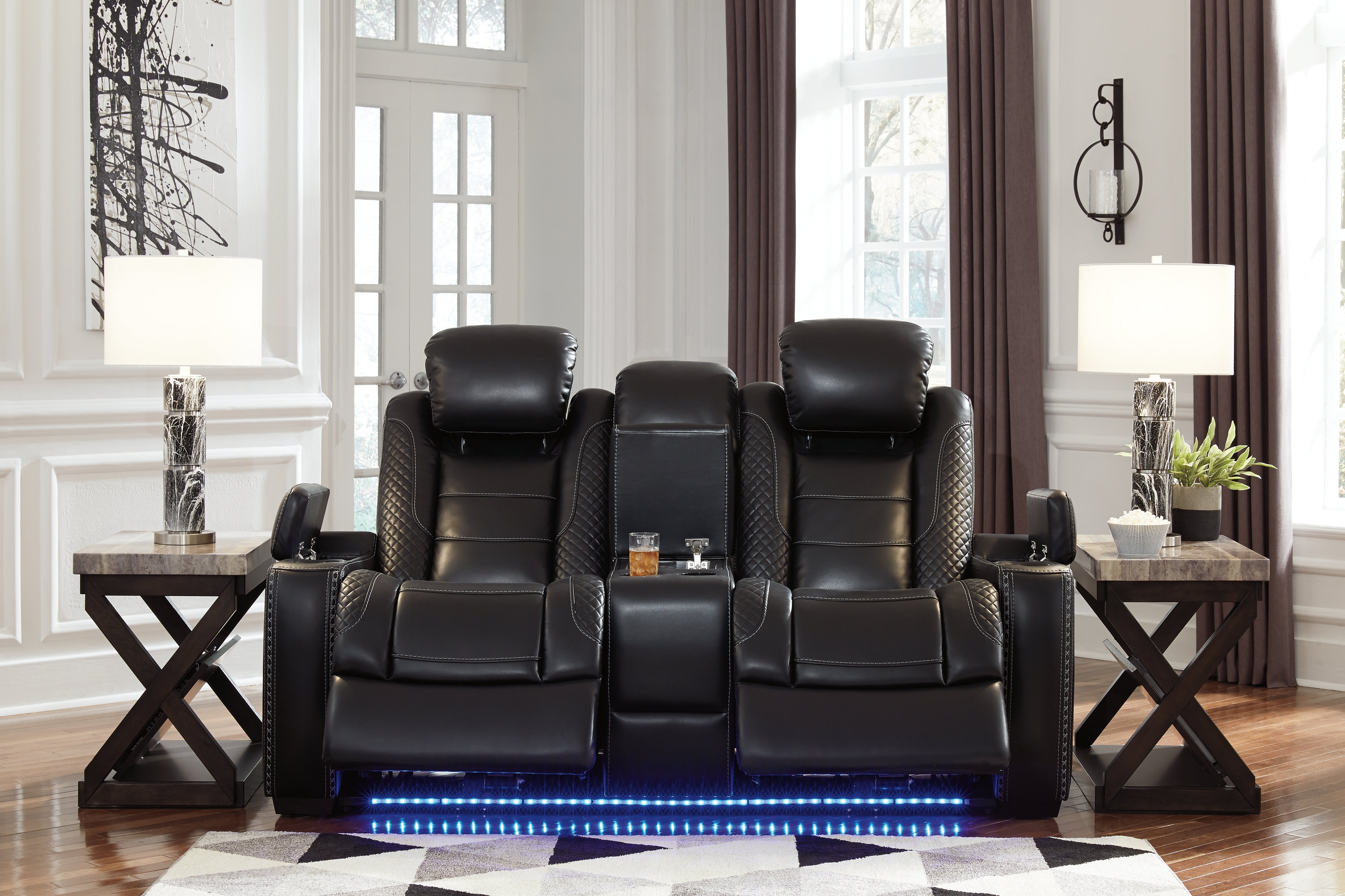 Party time power reclining loveseat with console discount