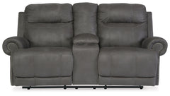 Austere Reclining Loveseat with Console