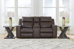 Lavenhorne - Dbl Reclining Loveseat W/Console - Faux Leather - Granite