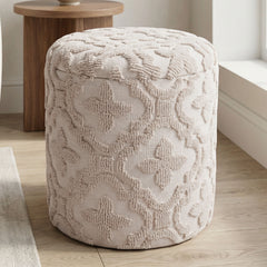 Magnolia - Round Storage Ottoman - Ivory