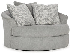 Casselbury - Oversized Swivel Accent Chair - Fabric - Cement