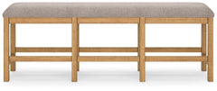 Havonplane - XL Counter Height Upholstered Dining Bench - Brown