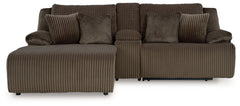 Top Tier - 3-Piece Reclining Sectional Sofa With Laf Press Back Chaise - Fabric - Chocolate