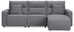 Modmax II - 3-Piece Power Reclining Sofa With RAF Press Back Power Chaise - Salt And Pepper - Next-Gen Nuvella