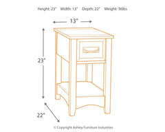 Breegin - Chair Side End Table - 1 Drawer - Brown