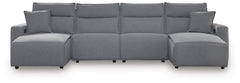 Modmax II - 4-Piece Power Reclining Sectional With Double Chaise - Salt And Pepper - Next-Gen Nuvella