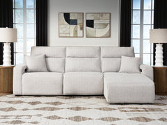 Modmax II - 3-Piece Power Reclining Sofa With RAF Press Back Power Chaise - Stone - Next-Gen Nuvella