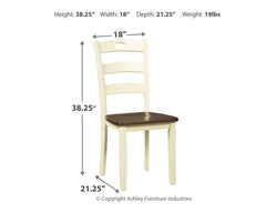Woodanville - Dining Room Side Chair (Set of 2) - Cream / Brown