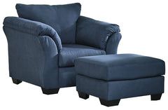 Darcy Sofa Chaise, Chair, and Ottoman
