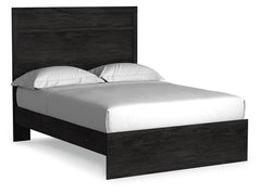 Belachime - Full Panel Bed - Charcoal - Wood