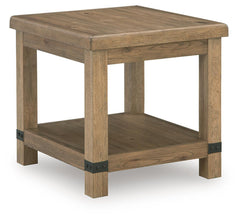 Ridgester - Rectangular End Table - Light Brown