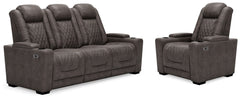 HyllMont Power Reclining Sofa and Power Recliner