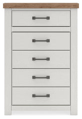 Savonport - Five Drawer Chest - White / Brown