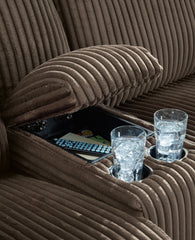 Top Tier - 3-Piece Reclining Sectional Sofa With Laf Press Back Chaise - Fabric - Chocolate