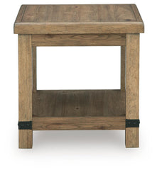 Ridgester - Rectangular End Table - Light Brown