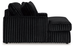 Midnight-Madness 3-Piece Sectional, Chaise and Oversized Accent Ottoman