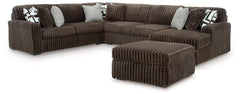 Midnight-Madness 4-Piece Sectional and Oversized Accent Ottoman