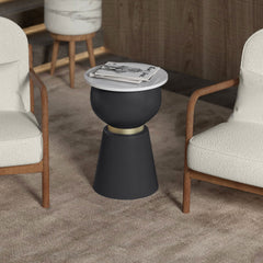 Alora - Accent Table - White / Black