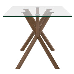 Stark/Cora - 7 Piece Dining Set - Walnut / Beige