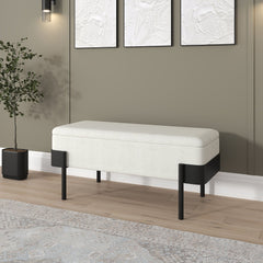 Odell - Storage Bench - Ivory / Black