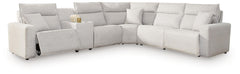 Modmax II - 6-Piece Power Reclining Sectional With 2 Armless Chairs And Console - Stone - Next-Gen Nuvella