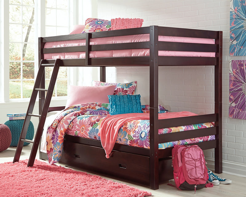 Halanton Twin over Twin Bunk Bed with 1 Large Storage Drawer
